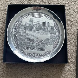 Wendell August Decorative Pittsburgh Bridges Skyline Plate